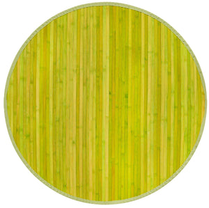 Green 3' 3 x 3' 3 Bamboo Round Area Rug 100% Natural Bamboo Eco-Friendly Affordable & Durable Unique Carpet Mat Living Dining Room Bedroom Office Meditation Room for Sale at Rug Engine