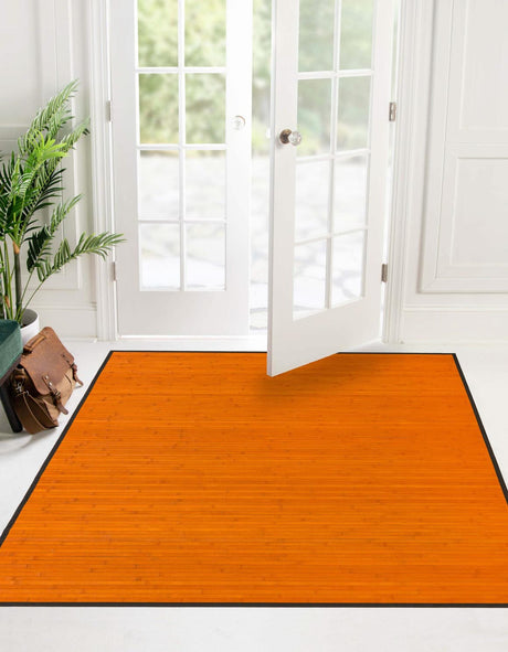 Natural 5' 3 x 5' 3 Bamboo Square Area Rug 100% Natural Bamboo Eco-Friendly Affordable & Durable Unique Carpet Mat Living Dining Room Bedroom Office Meditation Room for Sale at Rug Engine
