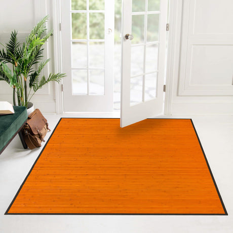 Natural 5' 3 x 5' 3 Bamboo Square Area Rug 100% Natural Bamboo Eco-Friendly Affordable & Durable Unique Carpet Mat Living Dining Room Bedroom Office Meditation Room for Sale at Rug Engine
