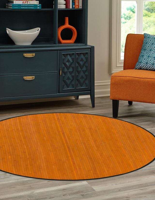 Natural 3' 3 x 3' 3 Bamboo Round Rug