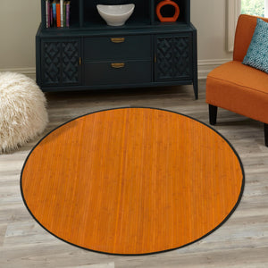 Natural 3' 3 x 3' 3 Bamboo Round Rug