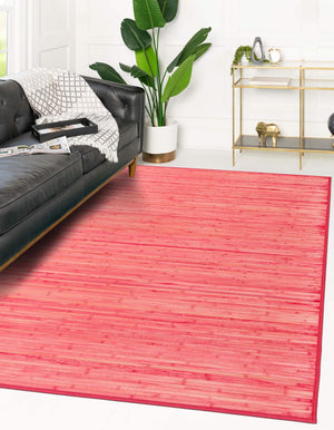 Pink 4' x 6' Bamboo Rectangle Area Rug 100% Natural Bamboo Eco-Friendly Affordable & Durable Unique Carpet Mat Living Dining Room Bedroom Office Meditation Room for Sale at Rug Engine