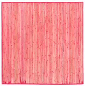 Pink 5' 3 x 5' 3 Bamboo Square Area Rug 100% Natural Bamboo Eco-Friendly Affordable & Durable Unique Carpet Mat Living Dining Room Bedroom Office Meditation Room for Sale at Rug Engine