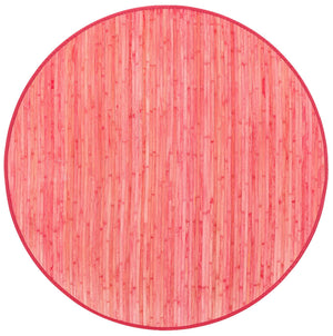 Pink 5' 3 x 5' 3 Bamboo Round Area Rug 100% Natural Bamboo Eco-Friendly Affordable & Durable Unique Carpet Mat Living Dining Room Bedroom Office Meditation Room for Sale at Rug Engine