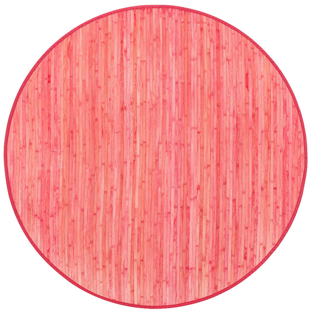 Pink 5' 3 x 5' 3 Bamboo Round Area Rug 100% Natural Bamboo Eco-Friendly Affordable & Durable Unique Carpet Mat Living Dining Room Bedroom Office Meditation Room for Sale at Rug Engine