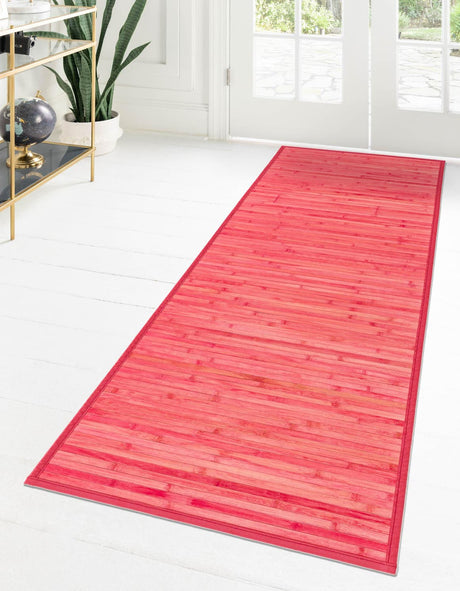 Pink 2' x 8' Bamboo Runner Area Rug 100% Natural Bamboo Eco-Friendly Affordable & Durable Unique Carpet Mat Living Dining Room Bedroom Office Meditation Room for Sale at Rug Engine
