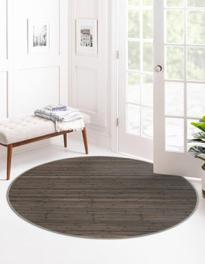 Gray 5' 3 x 5' 3 Bamboo Round Area Rug 100% Natural Bamboo Eco-Friendly Affordable & Durable Unique Carpet Mat Living Dining Room Bedroom Office Meditation Room for Sale at Rug Engine