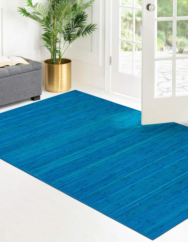 Blue 6' x 9' Bamboo Rectangle Area Rug 100% Natural Bamboo Eco-Friendly Affordable & Durable Unique Carpet Mat Living Dining Room Bedroom Office Meditation Room for Sale at Rug Engine