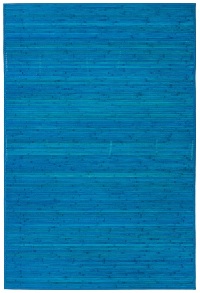Blue 5' 3 x 7' 10 Bamboo Rectangle Area Rug 100% Natural Bamboo Eco-Friendly Affordable & Durable Unique Carpet Mat Living Dining Room Bedroom Office Meditation Room for Sale at Rug Engine