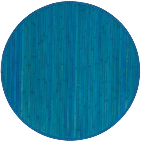 Blue 3' 3 x 3' 3 Bamboo Round Area Rug 100% Natural Bamboo Eco-Friendly Affordable & Durable Unique Carpet Mat Living Dining Room Bedroom Office Meditation Room for Sale at Rug Engine