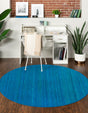 Blue 5' 3 x 5' 3 Bamboo Round Area Rug 100% Natural Bamboo Eco-Friendly Affordable & Durable Unique Carpet Mat Living Dining Room Bedroom Office Meditation Room for Sale at Rug Engine