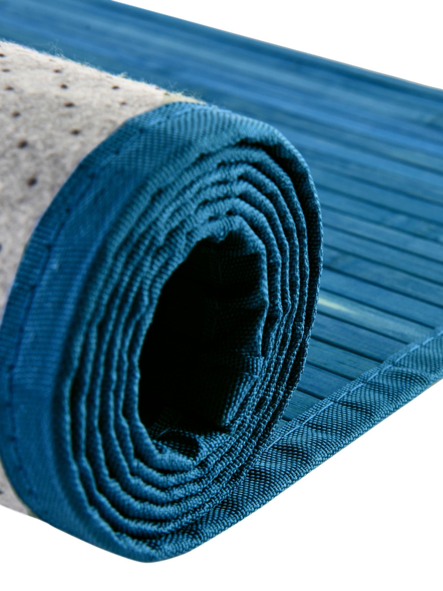 Blue 3' 3 x 3' 3 Bamboo Round Area Rug 100% Natural Bamboo Eco-Friendly Affordable & Durable Unique Carpet Mat Living Dining Room Bedroom Office Meditation Room for Sale at Rug Engine