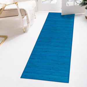 Blue 2' x 6' Bamboo Runner Area Rug 100% Natural Bamboo Eco-Friendly Affordable & Durable Unique Carpet Mat Living Dining Room Bedroom Office Meditation Room for Sale at Rug Engine