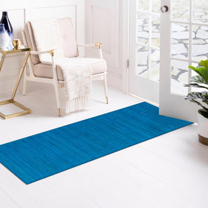 Blue 2' x 6' Bamboo Runner Area Rug 100% Natural Bamboo Eco-Friendly Affordable & Durable Unique Carpet Mat Living Dining Room Bedroom Office Meditation Room for Sale at Rug Engine
