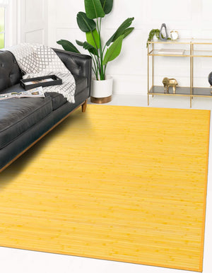 Yellow 5' 3 x 7' 10 Bamboo Rectangle Area Rug 100% Natural Bamboo Eco-Friendly Affordable & Durable Unique Carpet Mat Living Dining Room Bedroom Office Meditation Room for Sale at Rug Engine