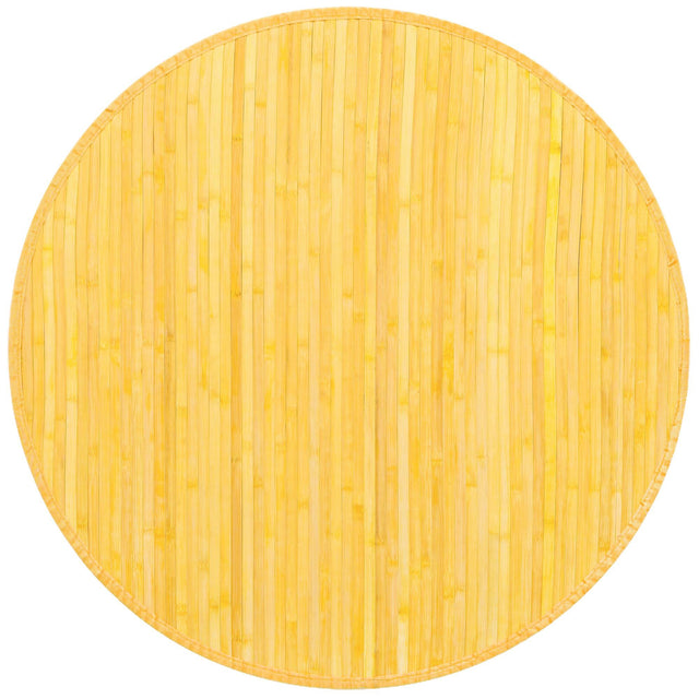 Yellow 3' 3 x 3' 3 Bamboo Round Area Rug 100% Natural Bamboo Eco-Friendly Affordable & Durable Unique Carpet Mat Living Dining Room Bedroom Office Meditation Room for Sale at Rug Engine