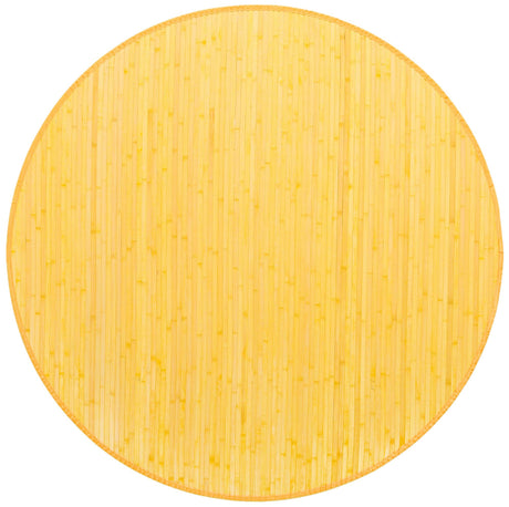 Yellow 5' 3 x 5' 3 Bamboo Round Area Rug 100% Natural Bamboo Eco-Friendly Affordable & Durable Unique Carpet Mat Living Dining Room Bedroom Office Meditation Room for Sale at Rug Engine