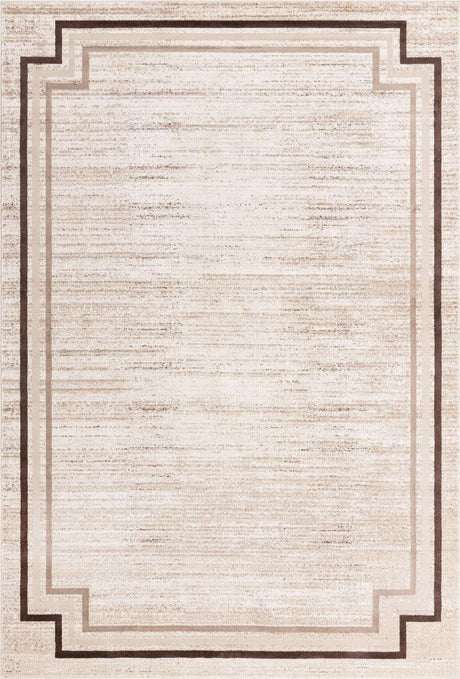 Brown 7' x 10' Oasis Rectangle Area Rug 65% Polypropylene & 35% Polyester Contemporary Carpet for Living Rooms, Bedroom, Kitchen, Dining, Office for Sale at Rug Engine