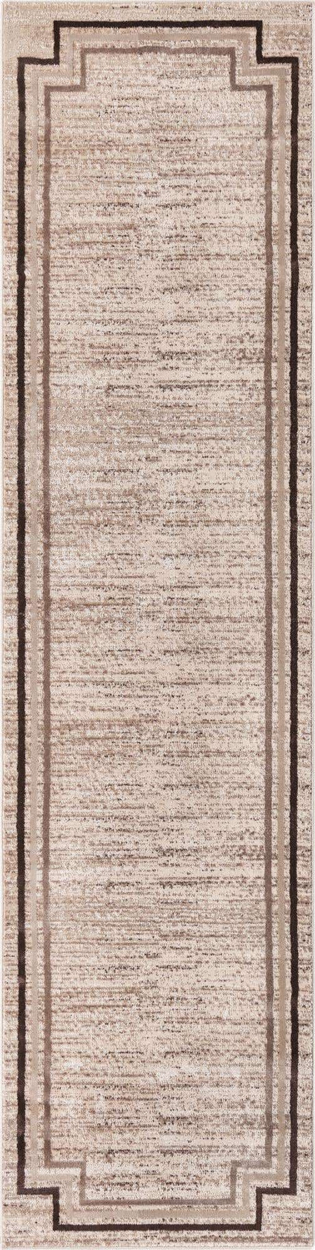 Brown 2' 7 x 10' Oasis Runner Area Rug 65% Polypropylene & 35% Polyester Contemporary Carpet for Living Rooms, Bedroom, Kitchen, Dining, Office for Sale at Rug Engine