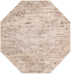 Brown 7' x 7' Oasis Octagon Area Rug 65% Polypropylene & 35% Polyester Contemporary Carpet for Living Rooms, Bedroom, Kitchen, Dining, Office for Sale at Rug Engine