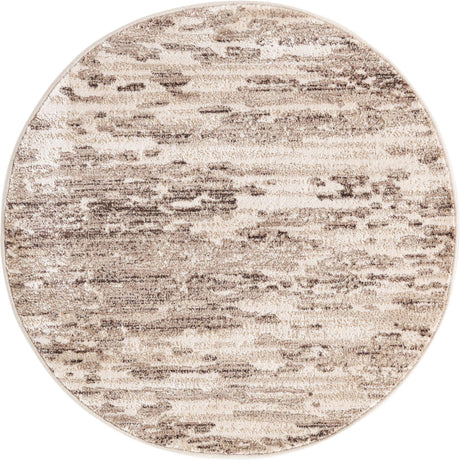 Brown 3' x 3' Oasis Round Area Rug 65% Polypropylene & 35% Polyester Contemporary Carpet for Living Rooms, Bedroom, Kitchen, Dining, Office for Sale at Rug Engine