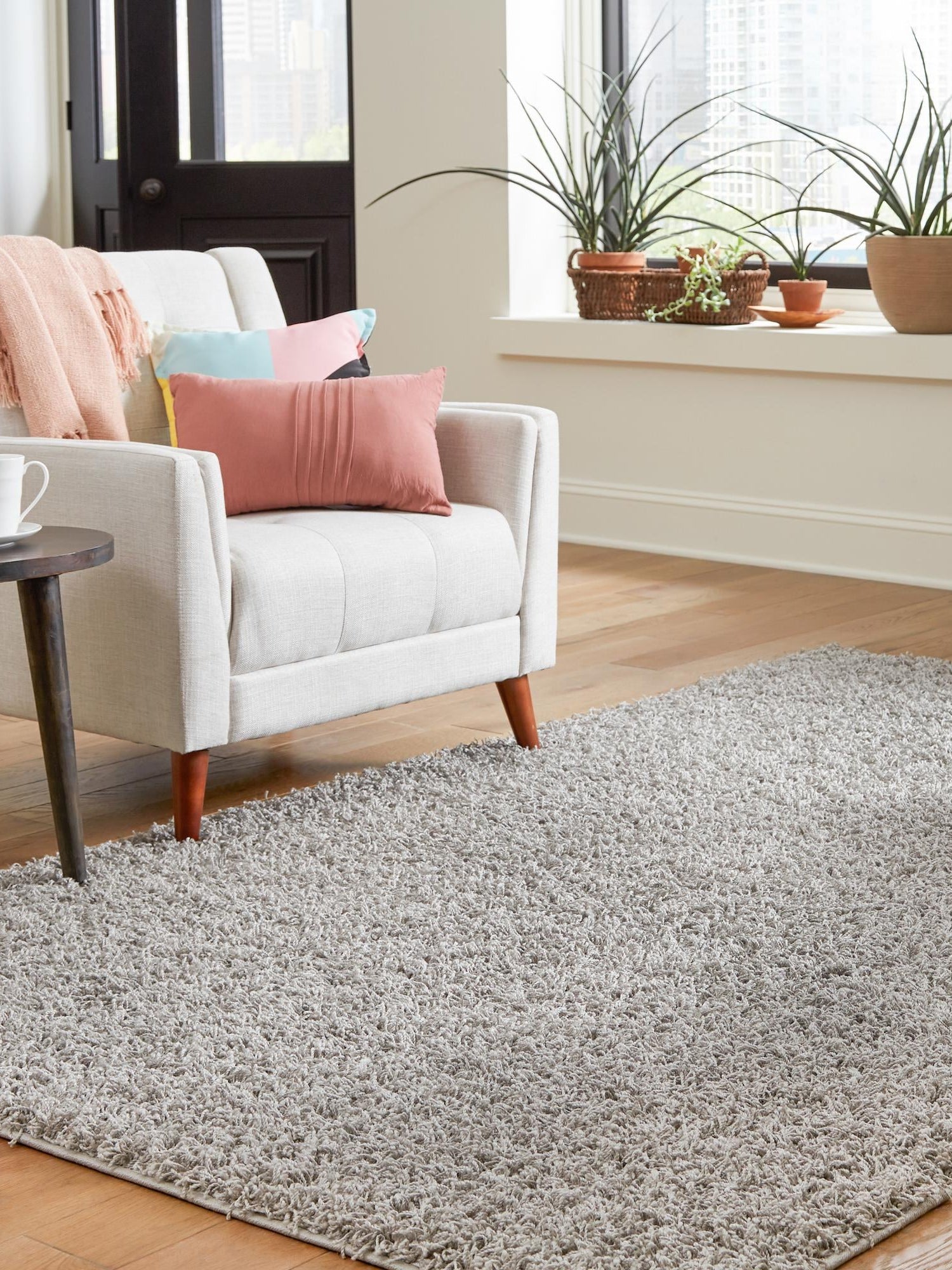 Cloud Gray 3' 3 x 5' 3 Comfort Solid Shag Rectangle Area Rug Thick Soft Touch Fluffy & Plush Shaggy Pile 100% Polypropylene for Living Room, Office, Bedroom for Sale at Rug Engine