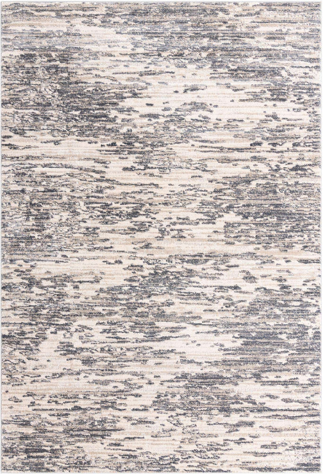 Gray 7' x 10' Oasis Rectangle Area Rug 65% Polypropylene & 35% Polyester Contemporary Carpet for Living Rooms, Bedroom, Kitchen, Dining, Office for Sale at Rug Engine