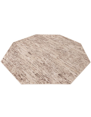 Gray 7' x 7' Oasis Octagon Area Rug 65% Polypropylene & 35% Polyester Contemporary Carpet for Living Rooms, Bedroom, Kitchen, Dining, Office for Sale at Rug Engine
