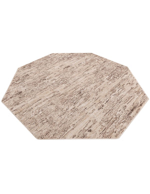 Gray 7' x 7' Oasis Octagon Area Rug 65% Polypropylene & 35% Polyester Contemporary Carpet for Living Rooms, Bedroom, Kitchen, Dining, Office for Sale at Rug Engine