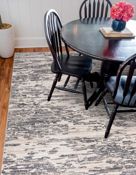 Gray 7' x 7' Oasis Square Area Rug 65% Polypropylene & 35% Polyester Contemporary Carpet for Living Rooms, Bedroom, Kitchen, Dining, Office for Sale at Rug Engine