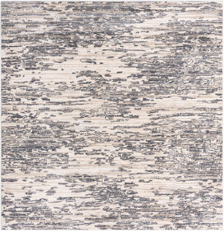 Gray 7' x 7' Oasis Square Area Rug 65% Polypropylene & 35% Polyester Contemporary Carpet for Living Rooms, Bedroom, Kitchen, Dining, Office for Sale at Rug Engine