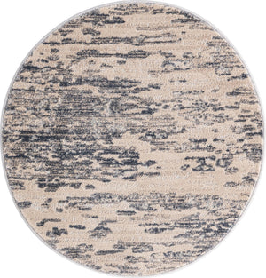 Gray 3' x 3' Oasis Round Area Rug 65% Polypropylene & 35% Polyester Contemporary Carpet for Living Rooms, Bedroom, Kitchen, Dining, Office for Sale at Rug Engine