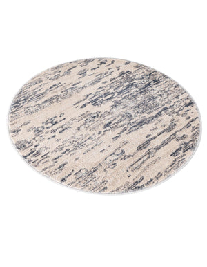 Gray 3' x 3' Oasis Round Area Rug 65% Polypropylene & 35% Polyester Contemporary Carpet for Living Rooms, Bedroom, Kitchen, Dining, Office for Sale at Rug Engine