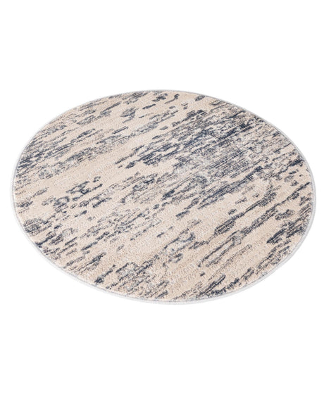 Gray 3' x 3' Oasis Round Area Rug 65% Polypropylene & 35% Polyester Contemporary Carpet for Living Rooms, Bedroom, Kitchen, Dining, Office for Sale at Rug Engine