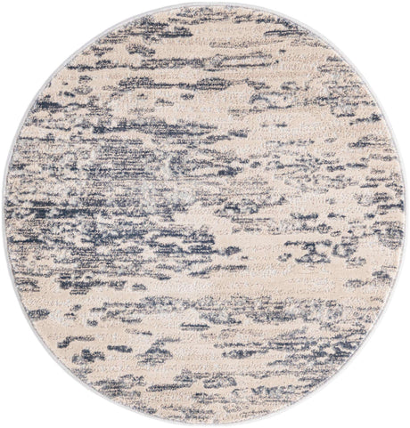 Gray 3' x 3' Oasis Round Area Rug 65% Polypropylene & 35% Polyester Contemporary Carpet for Living Rooms, Bedroom, Kitchen, Dining, Office for Sale at Rug Engine