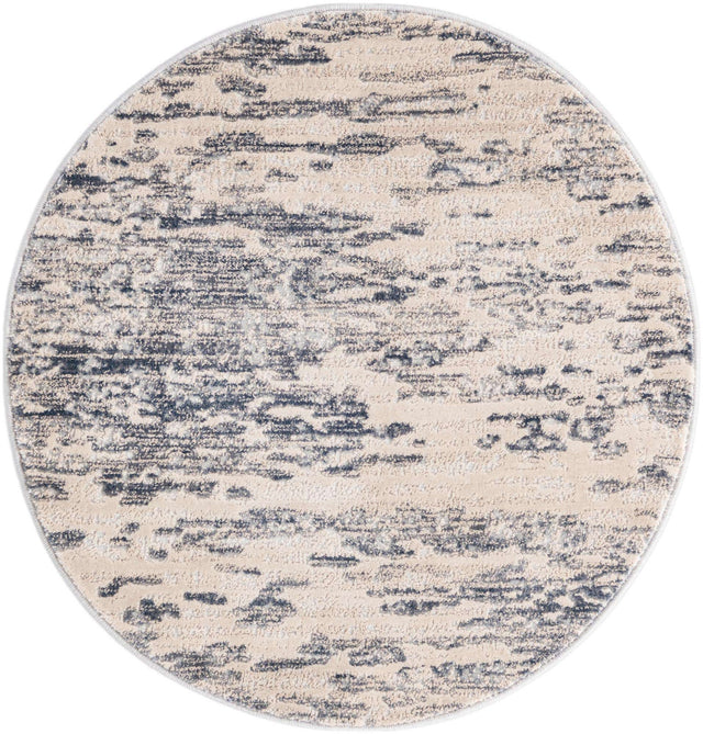 Gray 3' x 3' Oasis Round Area Rug 65% Polypropylene & 35% Polyester Contemporary Carpet for Living Rooms, Bedroom, Kitchen, Dining, Office for Sale at Rug Engine