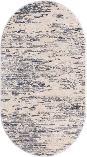 Gray 3' x 5' 3 Oasis Oval Area Rug 65% Polypropylene & 35% Polyester Contemporary Carpet for Living Rooms, Bedroom, Kitchen, Dining, Office for Sale at Rug Engine