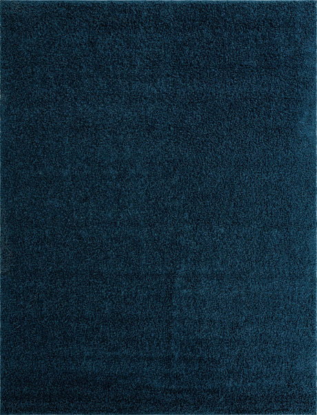 Sapphire Blue 9' x 12' Comfort Solid Shag Rectangle Area Rug Thick Soft Touch Fluffy & Plush Shaggy Pile 100% Polypropylene for Living Room, Office, Bedroom for Sale at Rug Engine