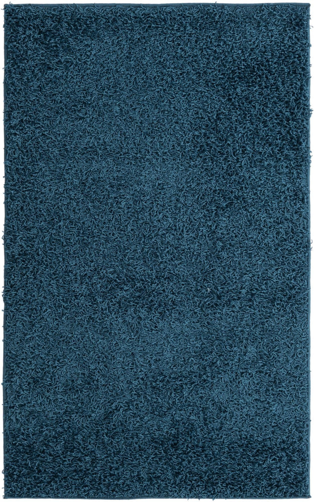 Sapphire Blue 3' 3 x 5' 3 Comfort Solid Shag Rectangle Area Rug Thick Soft Touch Fluffy & Plush Shaggy Pile 100% Polypropylene for Living Room, Office, Bedroom for Sale at Rug Engine