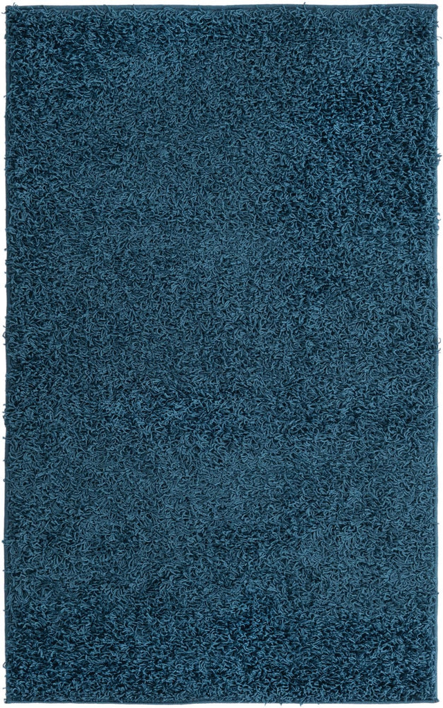 Sapphire Blue 3' 3 x 5' 3 Comfort Solid Shag Rectangle Area Rug Thick Soft Touch Fluffy & Plush Shaggy Pile 100% Polypropylene for Living Room, Office, Bedroom for Sale at Rug Engine