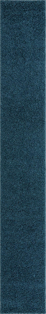 Sapphire Blue 2' 6 x 16' 5 Comfort Solid Shag Runner Area Rug Thick Soft Touch Fluffy & Plush Shaggy Pile 100% Polypropylene for Living Room, Office, Bedroom for Sale at Rug Engine