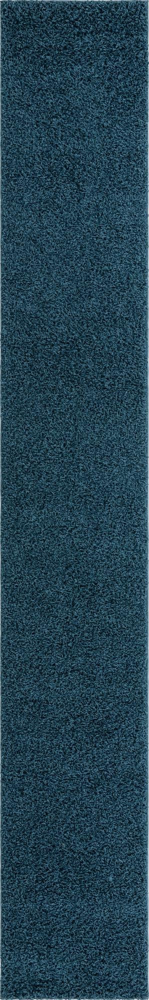 Sapphire Blue 2' 6 x 16' 5 Comfort Solid Shag Runner Area Rug Thick Soft Touch Fluffy & Plush Shaggy Pile 100% Polypropylene for Living Room, Office, Bedroom for Sale at Rug Engine