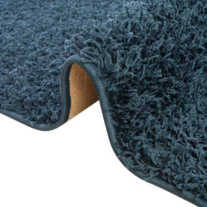 Sapphire Blue 2' 6 x 16' 5 Comfort Solid Shag Runner Area Rug Thick Soft Touch Fluffy & Plush Shaggy Pile 100% Polypropylene for Living Room, Office, Bedroom for Sale at Rug Engine