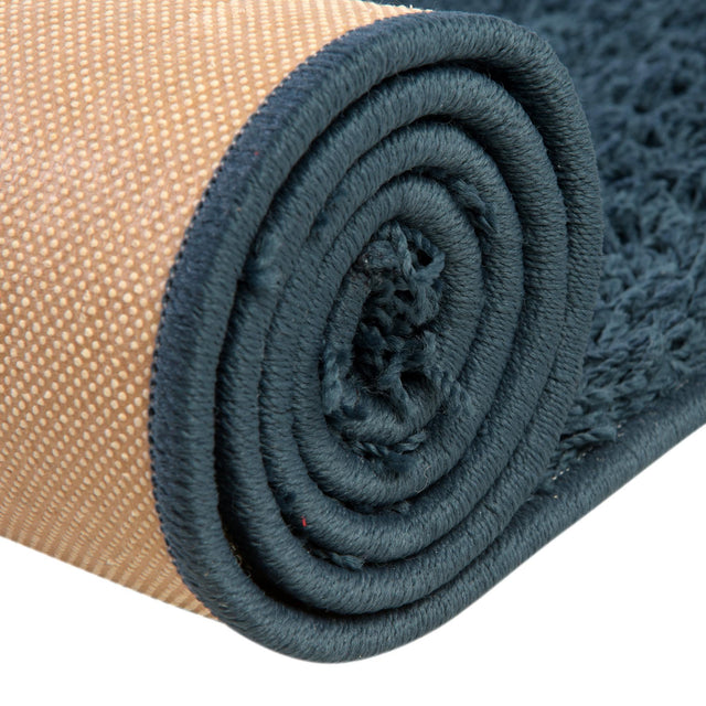 Sapphire Blue 2' 6 x 16' 5 Comfort Solid Shag Runner Area Rug Thick Soft Touch Fluffy & Plush Shaggy Pile 100% Polypropylene for Living Room, Office, Bedroom for Sale at Rug Engine