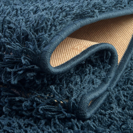 Sapphire Blue 2' 6 x 16' 5 Comfort Solid Shag Runner Area Rug Thick Soft Touch Fluffy & Plush Shaggy Pile 100% Polypropylene for Living Room, Office, Bedroom for Sale at Rug Engine