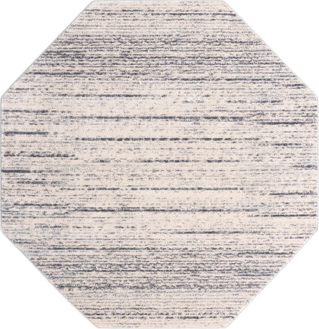 Cream 7' x 7' Oasis Octagon Area Rug 65% Polypropylene & 35% Polyester Contemporary Carpet for Living Rooms, Bedroom, Kitchen, Dining, Office for Sale at Rug Engine