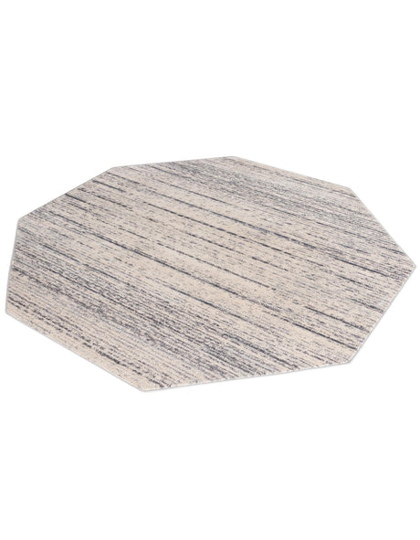 Cream 7' x 7' Oasis Octagon Area Rug 65% Polypropylene & 35% Polyester Contemporary Carpet for Living Rooms, Bedroom, Kitchen, Dining, Office for Sale at Rug Engine