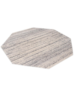 Cream 7' x 7' Oasis Octagon Area Rug 65% Polypropylene & 35% Polyester Contemporary Carpet for Living Rooms, Bedroom, Kitchen, Dining, Office for Sale at Rug Engine