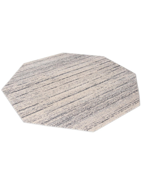 Cream 7' x 7' Oasis Octagon Area Rug 65% Polypropylene & 35% Polyester Contemporary Carpet for Living Rooms, Bedroom, Kitchen, Dining, Office for Sale at Rug Engine