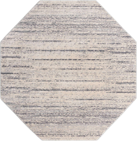Cream 7' x 7' Oasis Octagon Area Rug 65% Polypropylene & 35% Polyester Contemporary Carpet for Living Rooms, Bedroom, Kitchen, Dining, Office for Sale at Rug Engine